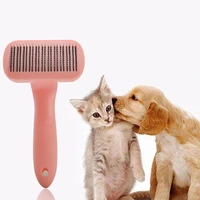 non slip cats grooming tools pet products 2colors cat flea comb hair removal trimmer automatic dogs hair brush 1pcs