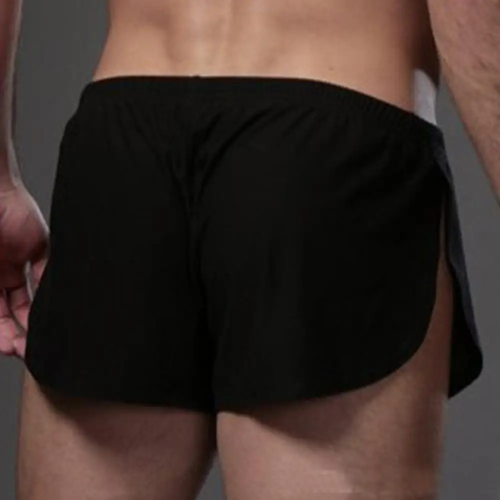

Boxer Shorts Solid Color Casual Men Elastic Waistband Split Shorts Men Boxer Underwear Home Sportswear for Male