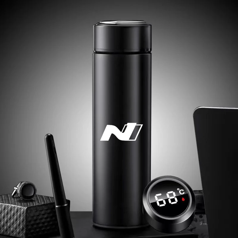 

For Hyundai N LINE i30 Tucson SONATA 500ml Intelligent Thermos Coffee Cup Temperature Display Stainless Steel Vacuum Water Cup
