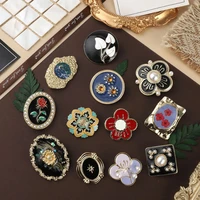 vintage baroque enamel drip glaze flower brooch high end exquisite brooch pins corsage accessories for women wholesale
