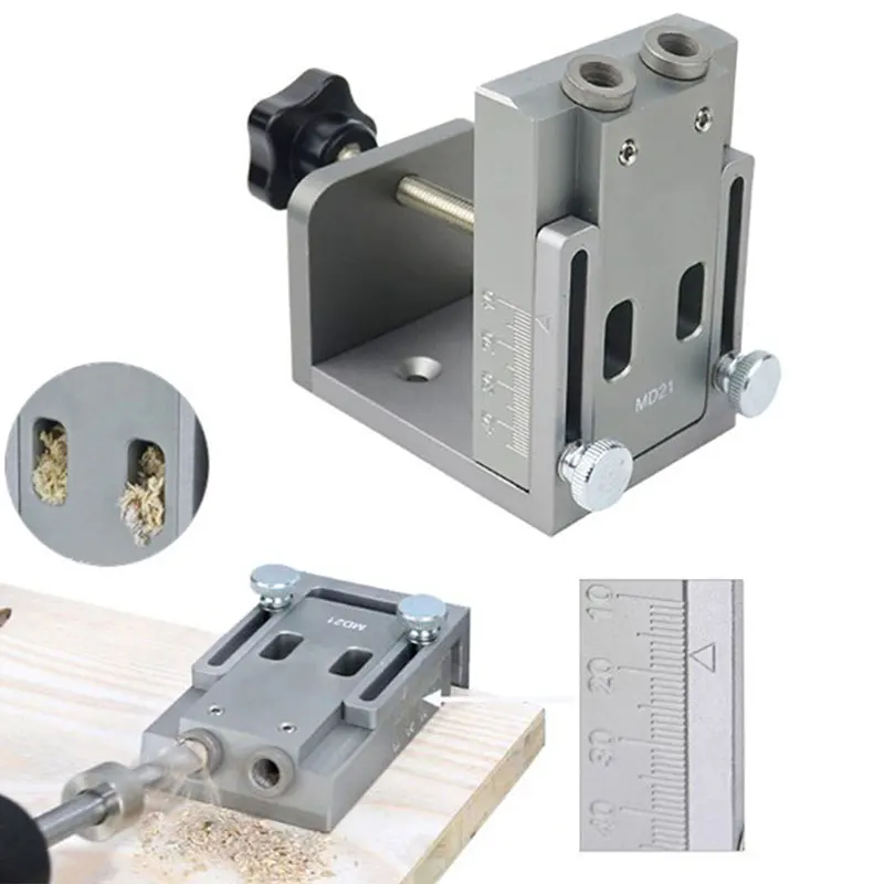 

Pocket Hole Puncher Jig Kit Mini Style Pocket Hole Jig Kit for Wood Working Step Drill Bit Set Woodworking Hand Tools