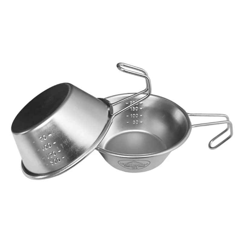 

Stainless Steel 304 Bowl Picnic Barbecue Cup Mountain Climbing Water Camping Portable Cooker Utensils Pot New Arrival