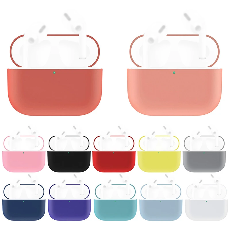 Водонепроницаемый сплошной цвет чехол для наушников AirPods Pro 2019 беспроводной