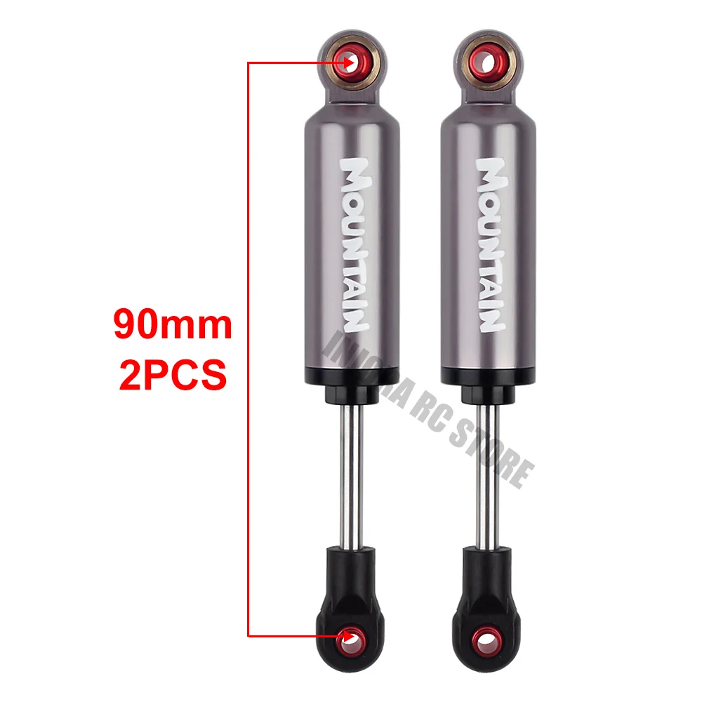 2PCS 90mm Grey 2 шт. металлический амортизатор встроенный Весна 90/100/110/120 мм для 1/10 RC Рок Гусеничный и грузовик осевой SCX10 TRX-4 D90 RC Запчасти - Цвет: 2PCS 90mm Grey