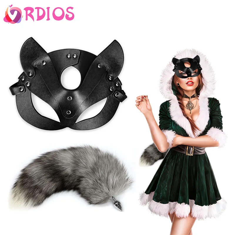 Разъемная Анальная пробка настоящий Лисий хвост металлическая секс-хвост товары