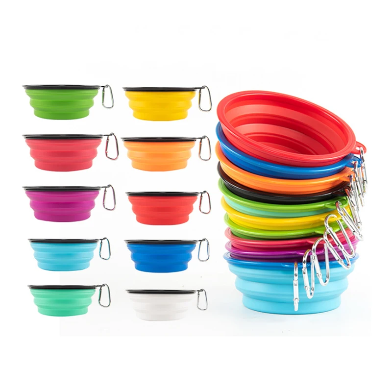

350ML Foldable Dog Bowls Eco-Friendly Silicone Pet Cat Dog Food Feeder Travel Portable Feeding Bowls Puppy Food Container