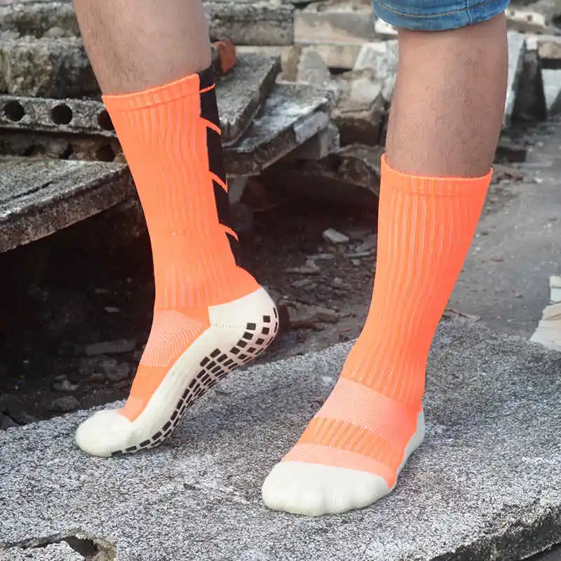 Orange Спортивные носки, противоскользящие футбольные носки, утолщенные Дышащие футбольные носки для мужчин и женщин, носки для бега, велоспорта, пеших прогулок - Цвет: Orange