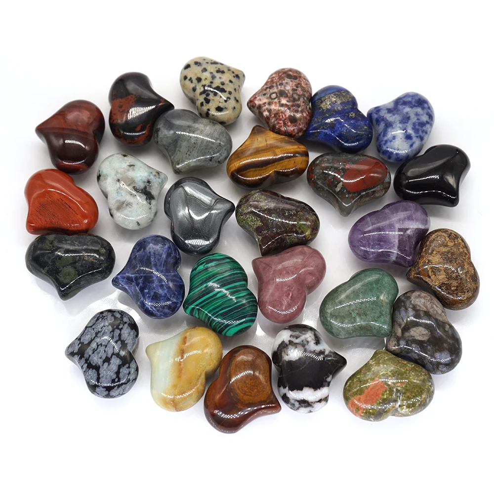 Любящее сердце в форме натуральный каменные подвесные украшения рукоделие