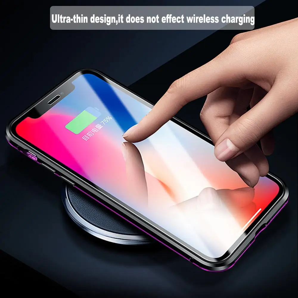 Магнитное закаленное стекло чехол для samsung S10 5G поддержка беспроводной зарядки Capa для iPhone 11 Pro Max двусторонний чехол