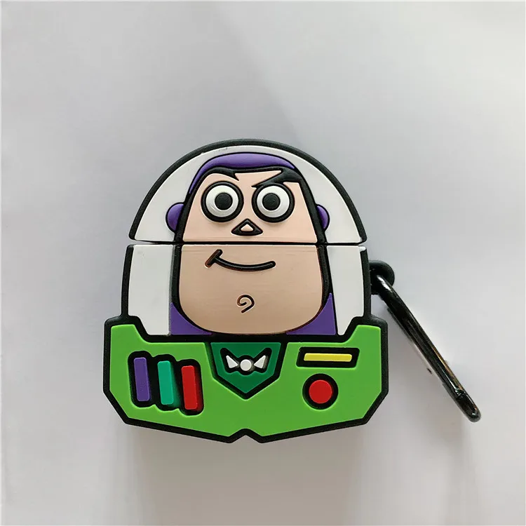02 3D милая игрушка история Базз Вуди Лайтер головной убор чехол для Apple Airpods 1 2 Силиконовый Мультфильм защитный чехол для Earpods чехол - Цвет: 02