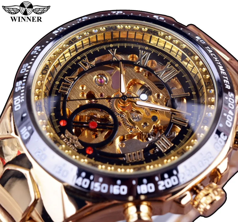 

Forsining 3d Logo Design Hollow Engraving Black Gold Case Leather Skeleton Mechanical Watches Men Luxury Brand Heren Horloge