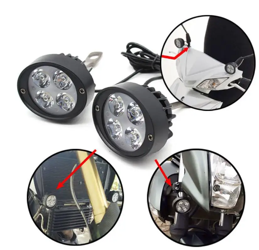 2 шт. светодиодная фара для мотоцикла 12 В лампа гоночного аксессуары