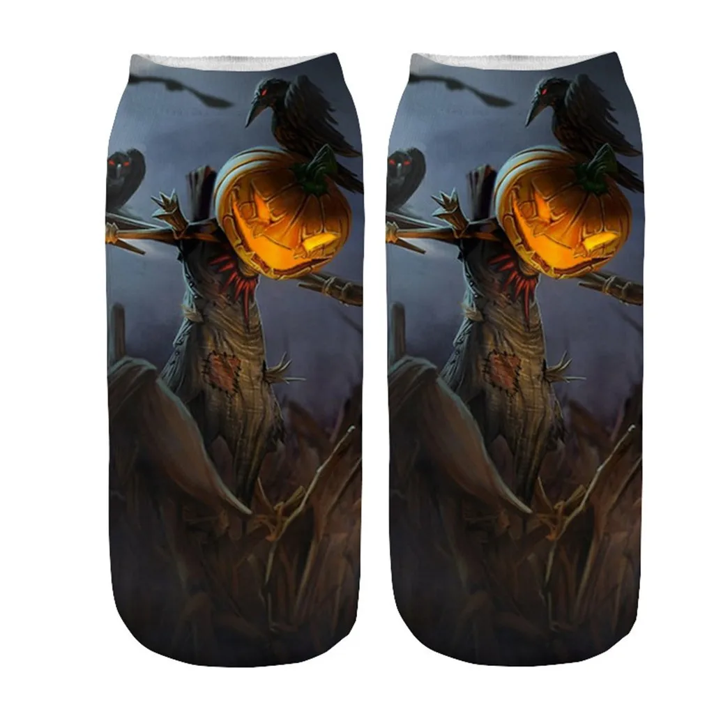 

Halloween Socks 2019 Women 3D Printed Pumpkin Animal Socks Winter Autumn Warm Cotton Ankle Sock Calcetines Skarpetki Dropship #