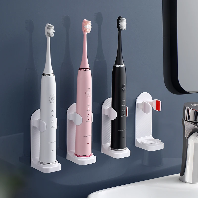 

Wall-Mounted Electric Toothbrush Holder Traceless Toothbrush Organizer Stand Rack Space Saving Bathroom Accessories