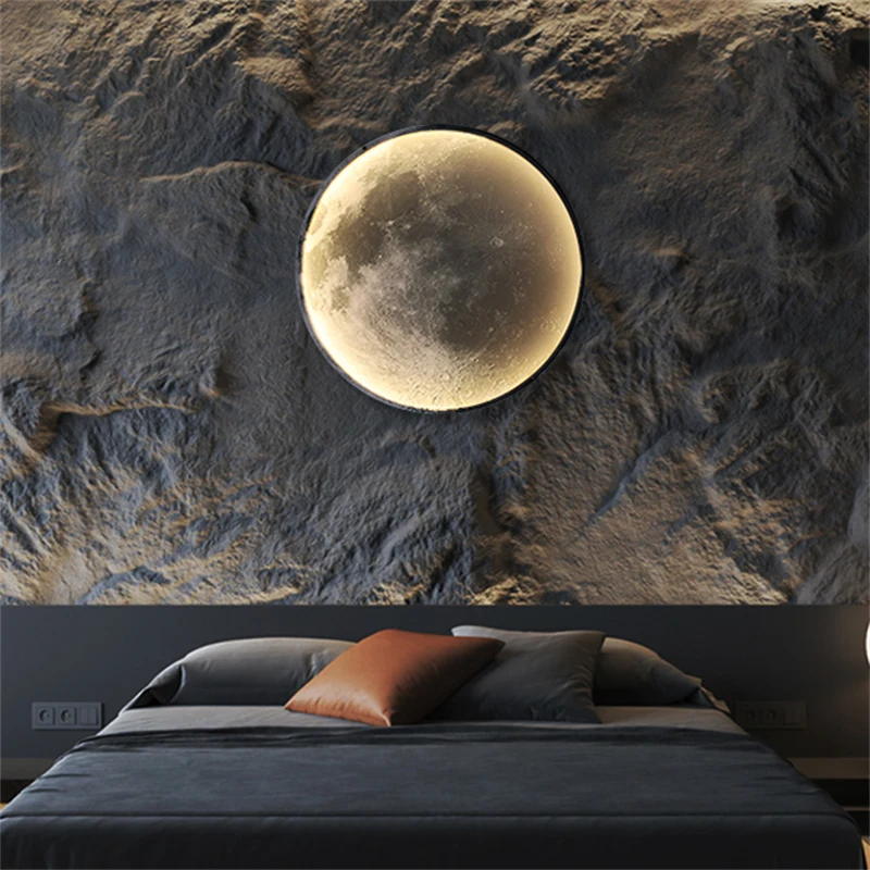 Светодиодная настенная лампа Moon в Дания стиле декоративное освещение для