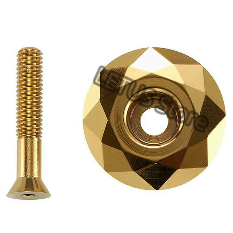 Gold KRSEC рулевая колонка MTB шурупы верхняя крышка из алюминиевого сплава 1-1/" Горная дорога Велосипеды чаша крышка+ винт Велоспорт Аксессуары Набор - Цвет: Gold