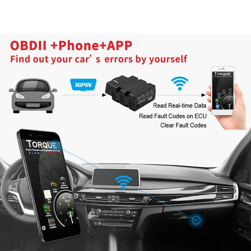 

Автомобильный сканер KONNWEI Mini Wi-Fi KW902 OBD2 V1.5, Автомобильный бортовой диагностический многофункциональный считыватель кодов, автомобильный ди...