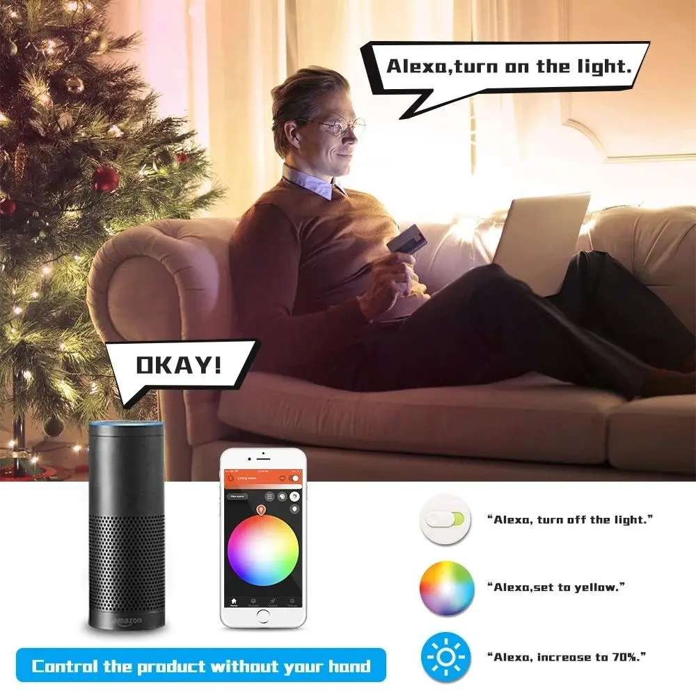 Пульт управления светодиодной лентой RGB CCT Pro 2 4 ГГц управление голосом работает с