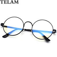 womens glasses round glasses metal frame blue light eye protection mobile gaming mirror for men and women trend flat mirror