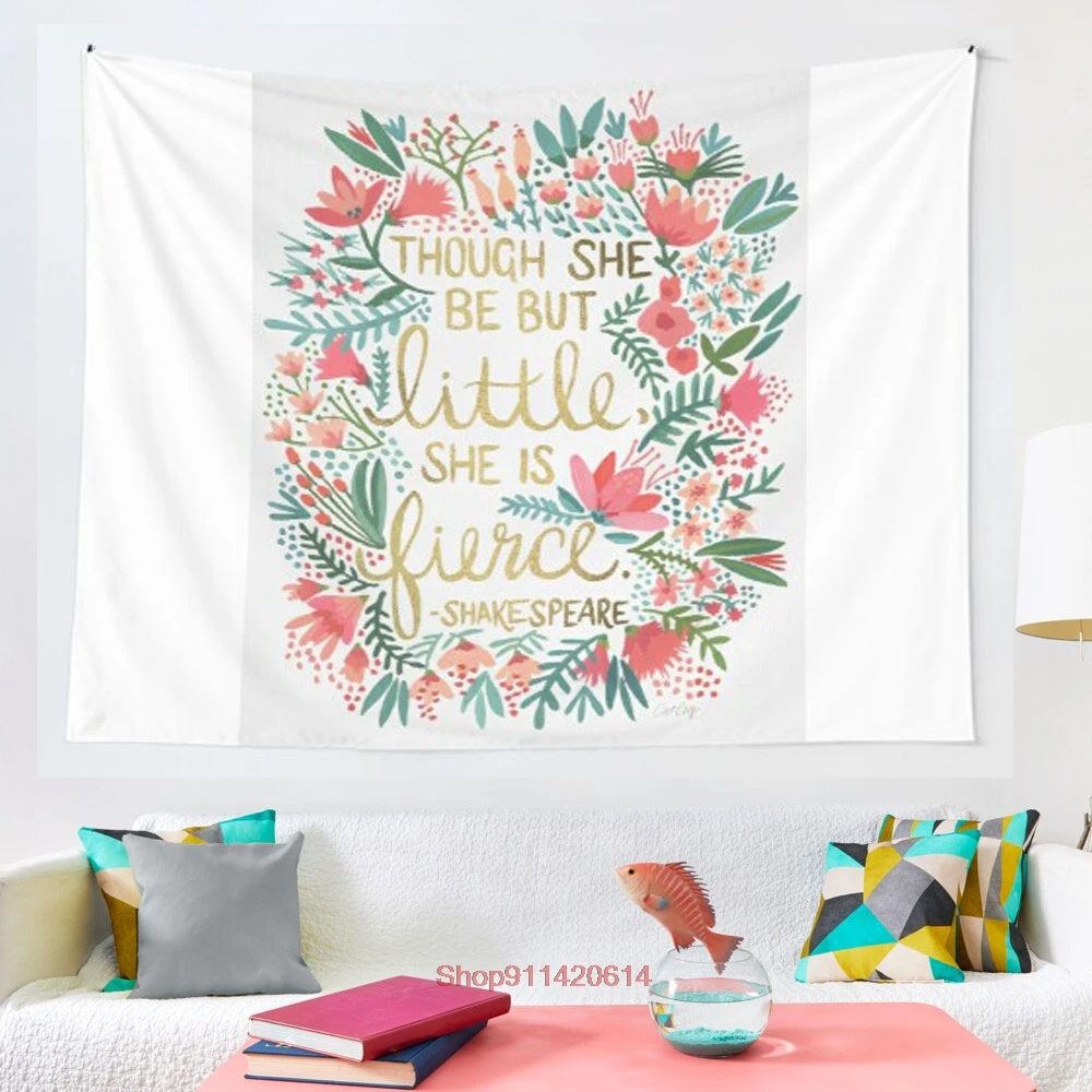 

Little and Fierce tapestry wall decoration Mandala tapestry witchcraft Bohemian Hippie home decoration yoga mat