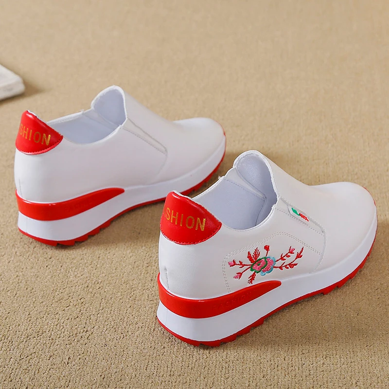 

New Flower White Platform Sneakers Women Shoes Platform Casual Shoes Woman Loafers Women Shoes Zapatos De Mujer