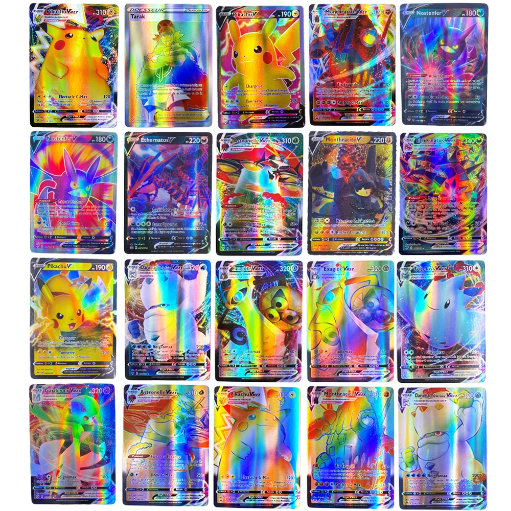 TOMY 50 300 шт французская версия Pokemon GX VMAX блестящие карты игра битва Carte торговая