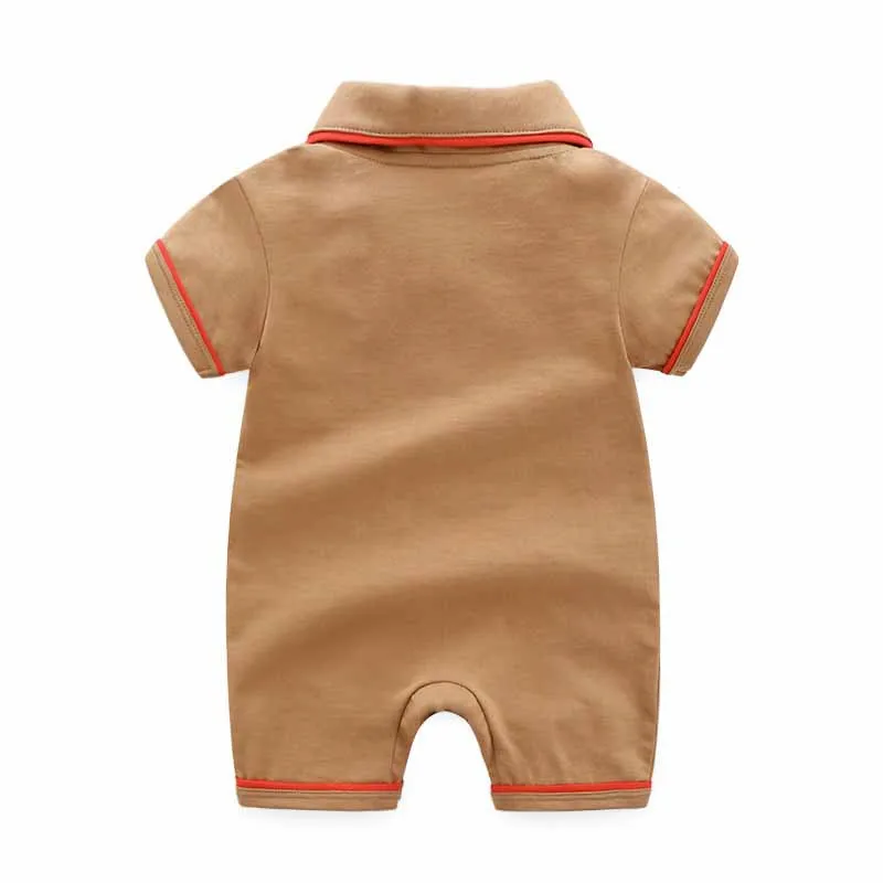 

New born Baby Girls Rompers Summer Baby Boy Clothes Cotton Gentleman One-piece Baby Jumpsuit Newborn Girls Twins Clothing 2020