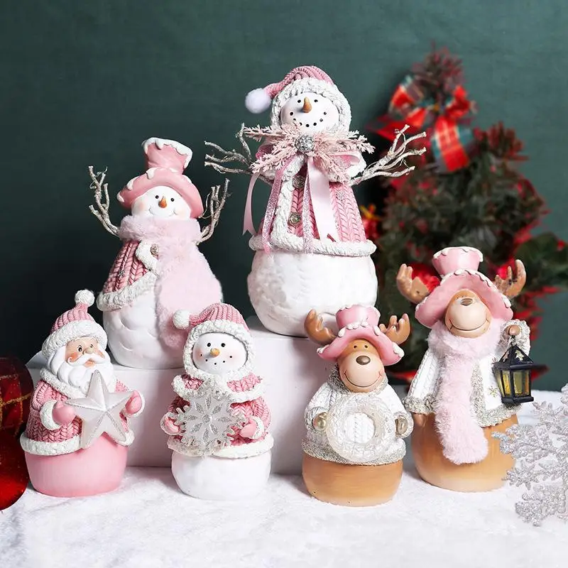 

Рождественские полимерные Креативные украшения, украшение для сцены Санта-Клауса, снеговика, лося, настольные украшения для шкафа, новый го...