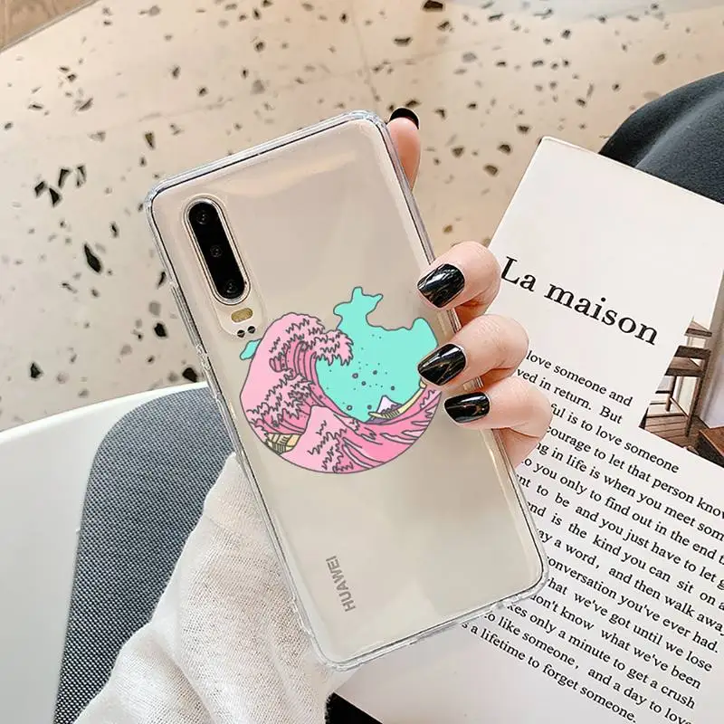 

The Big Wave of kanagawa Phone Case Transparent for Samsung A71 S9 10 20 HUAWEI p30 40 honor 10i 8x xiaomi note 8 Pro 10t 11