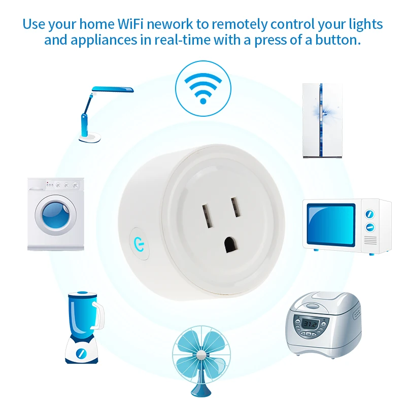 Смарт розетка FrankEver на 10 А с поддержкой Wi Fi и голосового управления|Умные розетки|