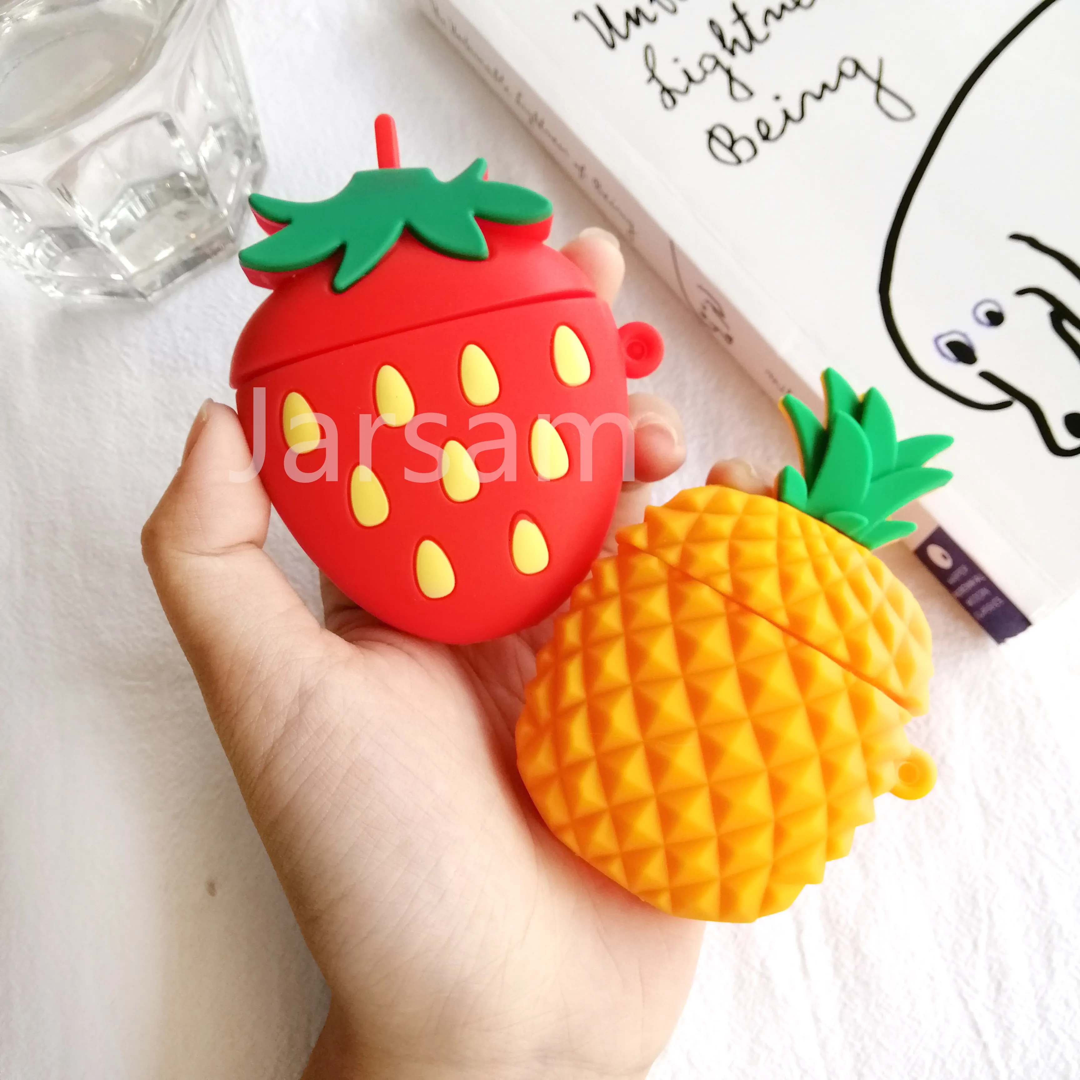 

Cartoon Cute box Strawberry Wireless Headset case for Airpods 1 2 Earphone soft Silicone Cover For Airpods Protective Cas