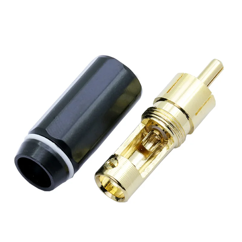 100 шт./лот, разъем RCA, позолоченный штекер RCA, высокое качество, разъем для динамика, разъем RCA, кабель, разъем для провода, 5 пар, красный+ белый