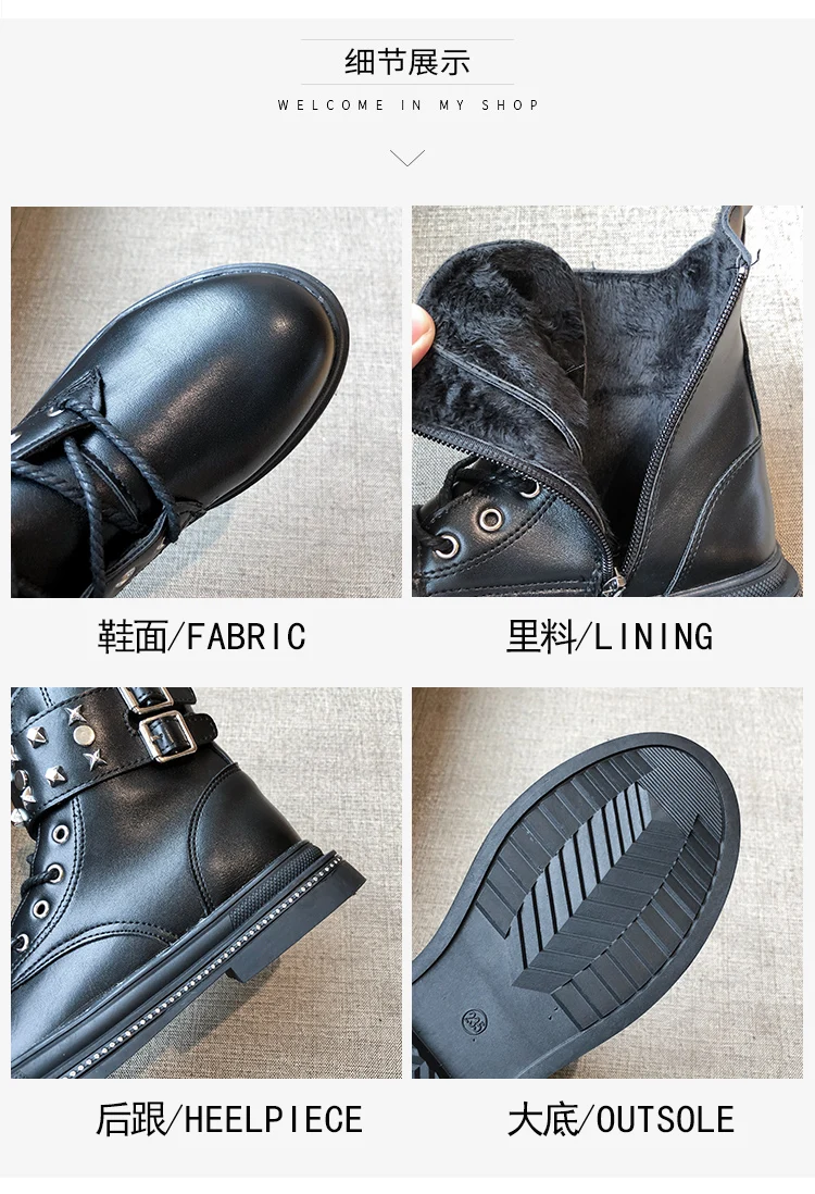 Women's Mid Calf Boots Rivets Shoes Low Heels booties Bootee Woman Booties Ladies Luxury Designer Round Toe Lace Up Rubber