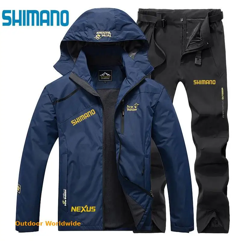 

Shimanos Fishing Suit Men Spring Autumn Thin Fishing Clothing Hooded Sports Waterproof Men Camping Hiking Fishing Jacket