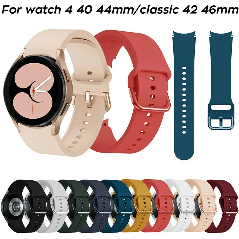 

Curved Ends Silicone Watch Band for Samsung Galaxy Watch 4 Classic Replacement Rubber Watch Strap 20MM