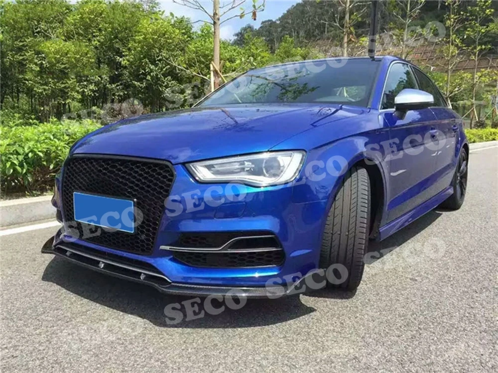 Для Audi A3 Sline S3 Седан 4 двери передний спойлер для губ карбоновое волокно головка бампер Лопата автомобильный Стайлинг