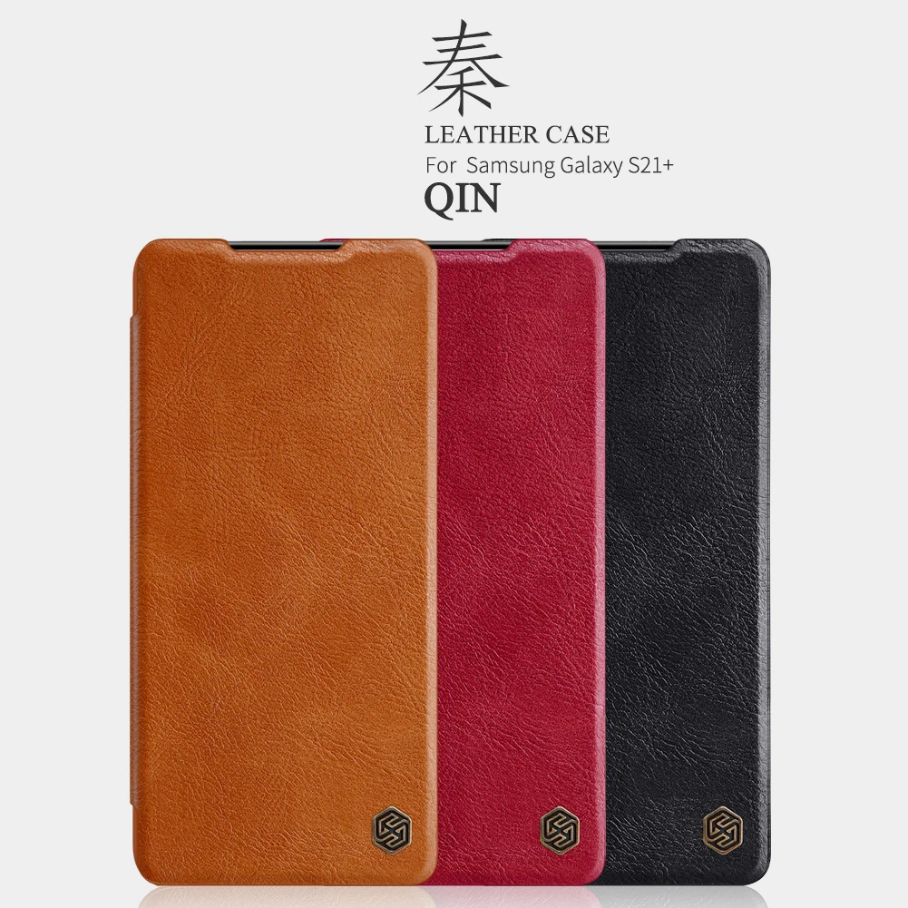 

For Samsung Galaxy S21 Ultra/S21 Plus Nillkin Qin Leather Flip Case With Card Pocket Phone Bag Case Back Cover for S21 S30 Ultra