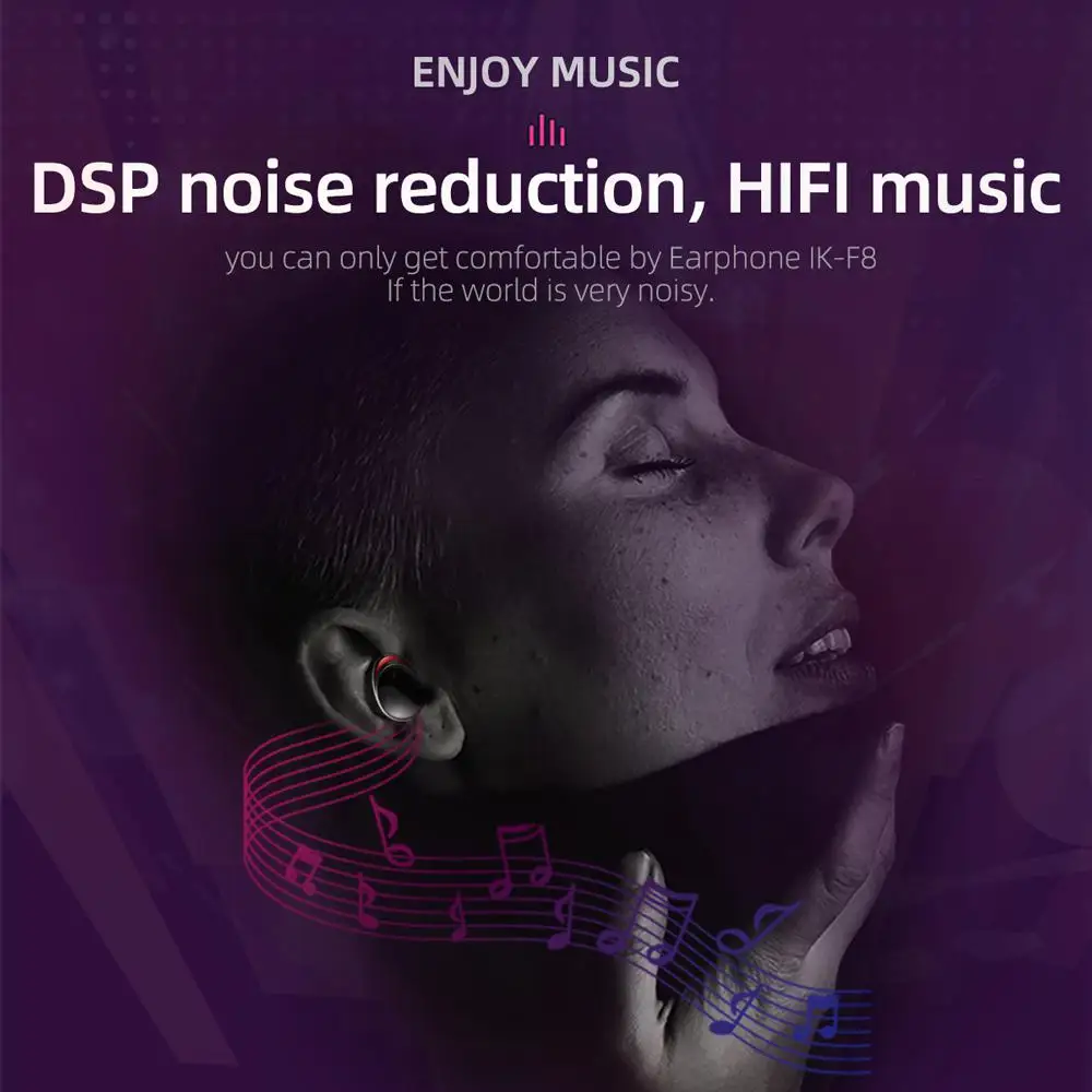Наушники F8 TWS Bluetooth беспроводные наушники с микрофоном Спортивная гарнитура Tws