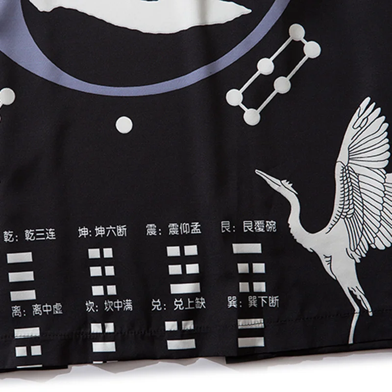 

Japanese Kimono Jacket Chinese Five Elements Bagua Harajuku 2021 Hip Hop Men Japan Streetwear Jacket Summer Thin Loose Kimono