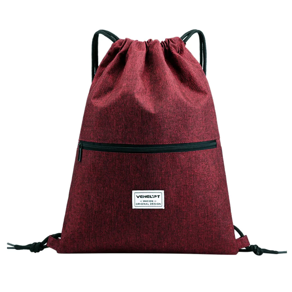 Модная сумка унисекс из ткани Оксфорд на шнурке водонепроницаемый рюкзак молнии