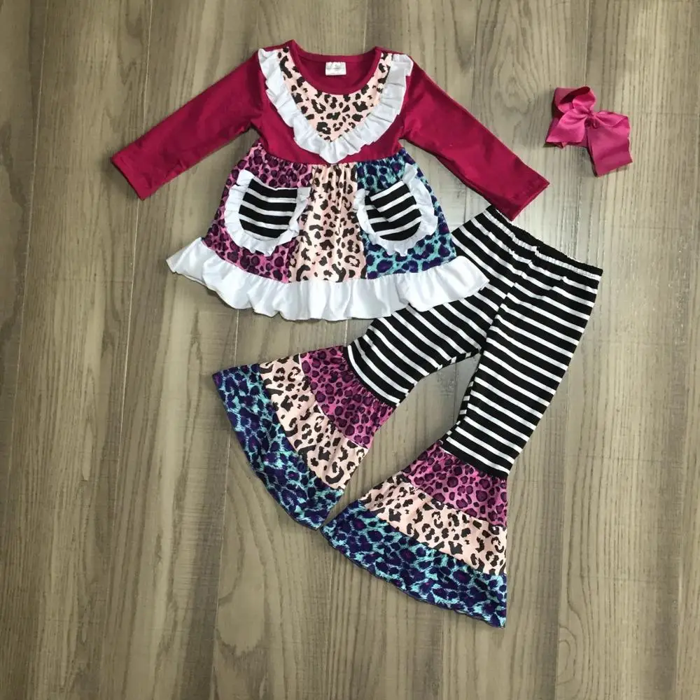 Осенне-зимняя одежда для маленьких девочек Girlymax хлопковая с баской гепардом и