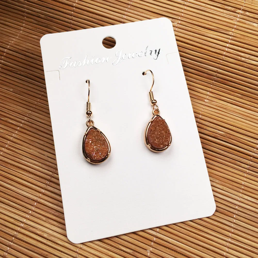 

Fashion Drop-Shaped Earrings Natural Semi-Precious Stones Agate Eardrop for Unisex Banquet Party Wedding Jewelry Gifts 12x20mm