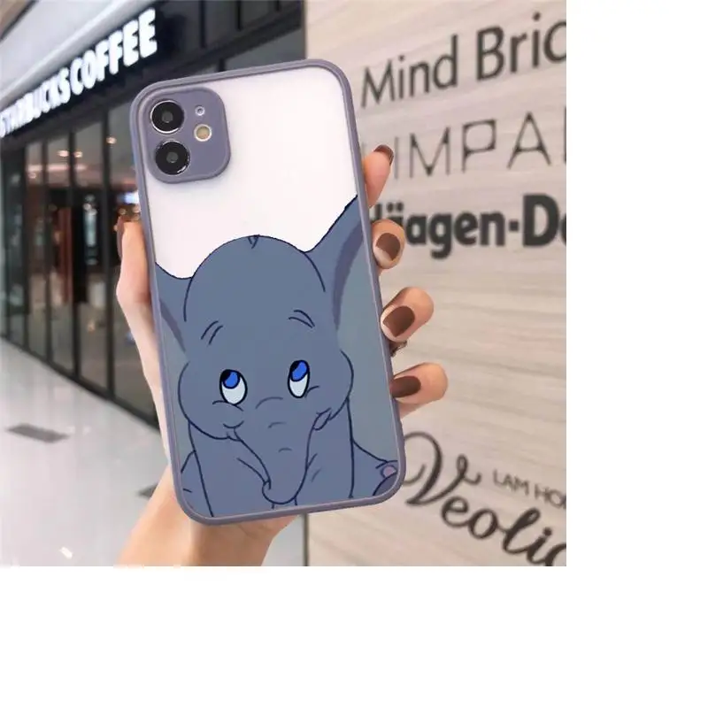 

Cartoon Cute Flying Elephant Phone Case Matte For iPhone 12 Mini 11 Pro XR XS Max 7 8 Plus X Hard PC Back Cover