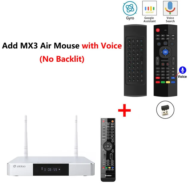 Zidoo Z9S Smart Android 7,1 tv Box 1000M LAN 4K HDR телеприставка Realtek RTD1296DD 2 Гб ram 16 Гб rom SATA 3,0 медиаплеер vs X9S - Цвет: Z9S add mx3 voice