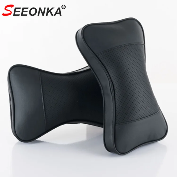 2 шт. натуральная кожа сиденье для автомобиля подушка шеи подголовник аксессуары