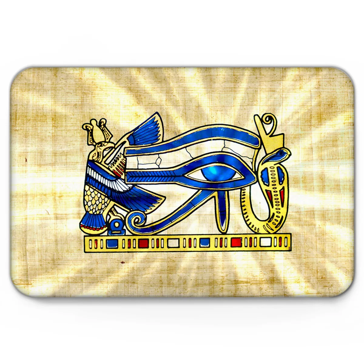 Ярко синий Дневной желтый светящийся фон с красивой маркой кобры Придверный