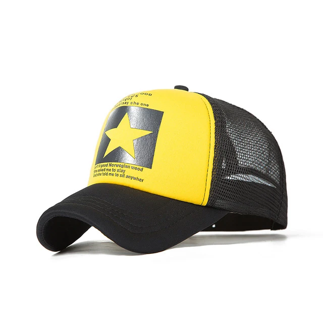 B RUINPOP, брендовая бейсболка, пятиконечная звезда, сетчатая шапочка из хлопка, ретро бейсболка для женщин и мужчин, летняя шапка с надписью - Цвет: B