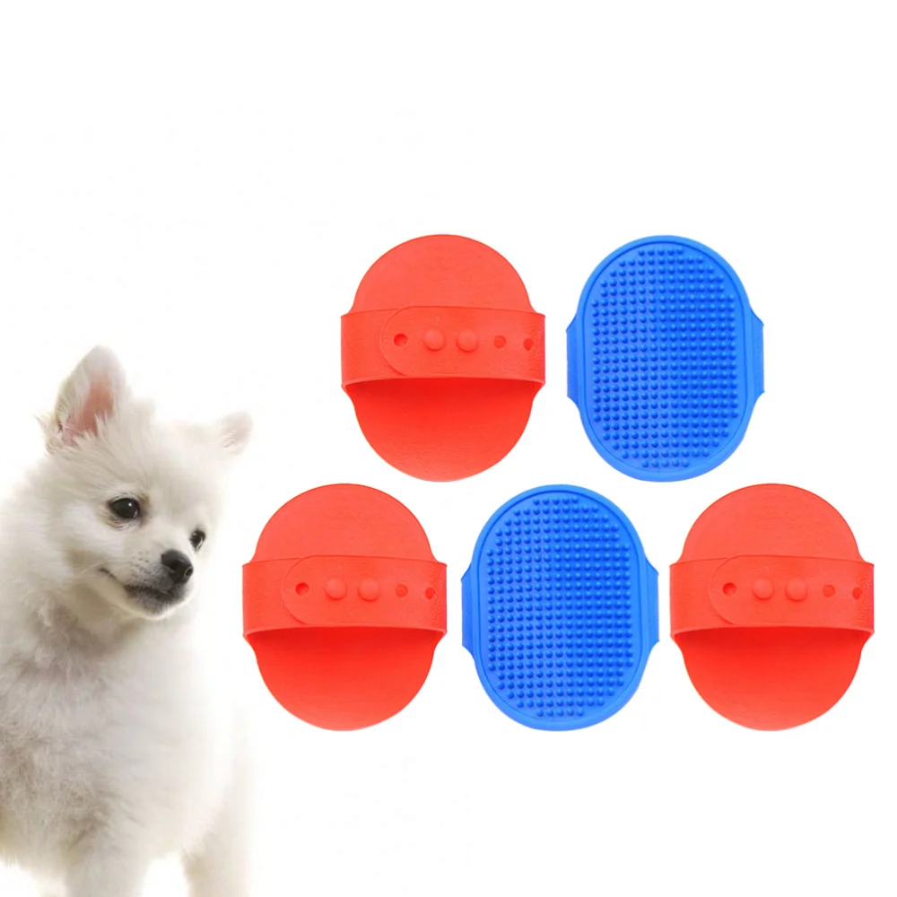 

5pcs Oval Shaped Cleaning Brush Pet Grooming Tool Massager Pet Washing Care Brush for Cat Dog (Random Color)