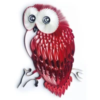 diy paper red owl handmade origami paper crafts set home decor art quilling paper craft paper quill pattern quilling tools set