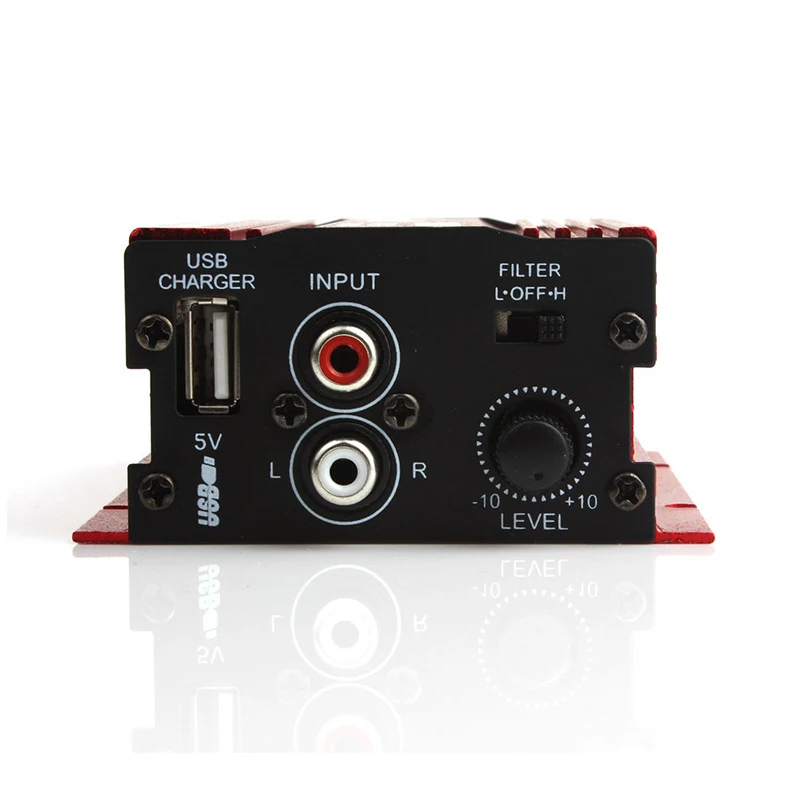 Красная Автомобильная мини деталь 12 В 2 канала Hi Fi стерео аудио усилитель Amp